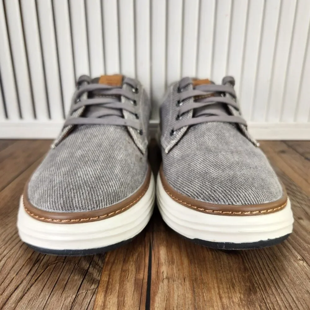 Skechers Moreno Ederson Mens Size 8.5 Taupe Canvas Lace Up Preppy Shoes 65981